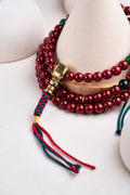 Red Buddhist Prayer Beads 108 Enlightening Action Mala (8mm)
