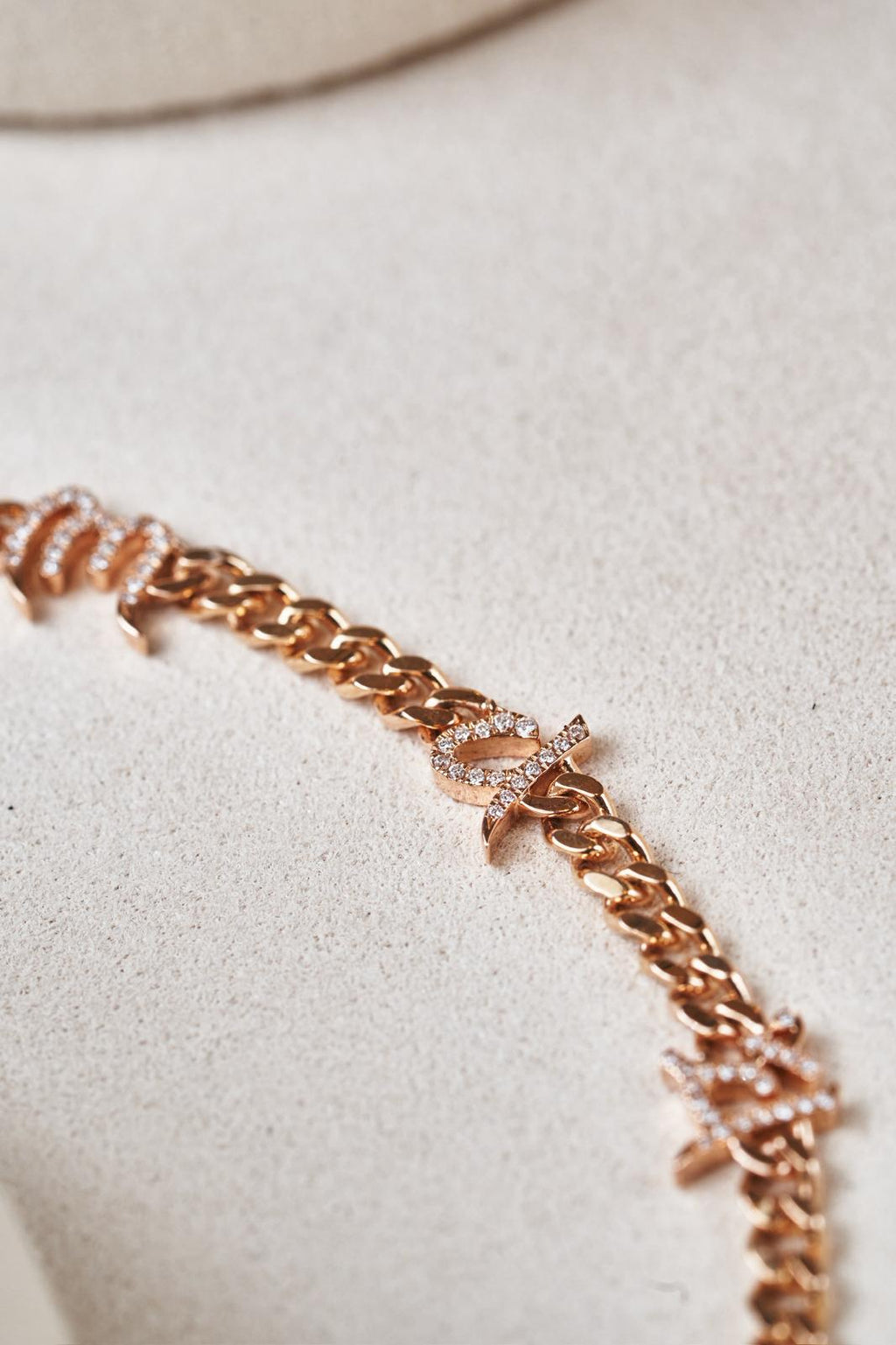 The six -Character Great Bright  Mantra" (Om Mani Padme Hum) diamond bracelet