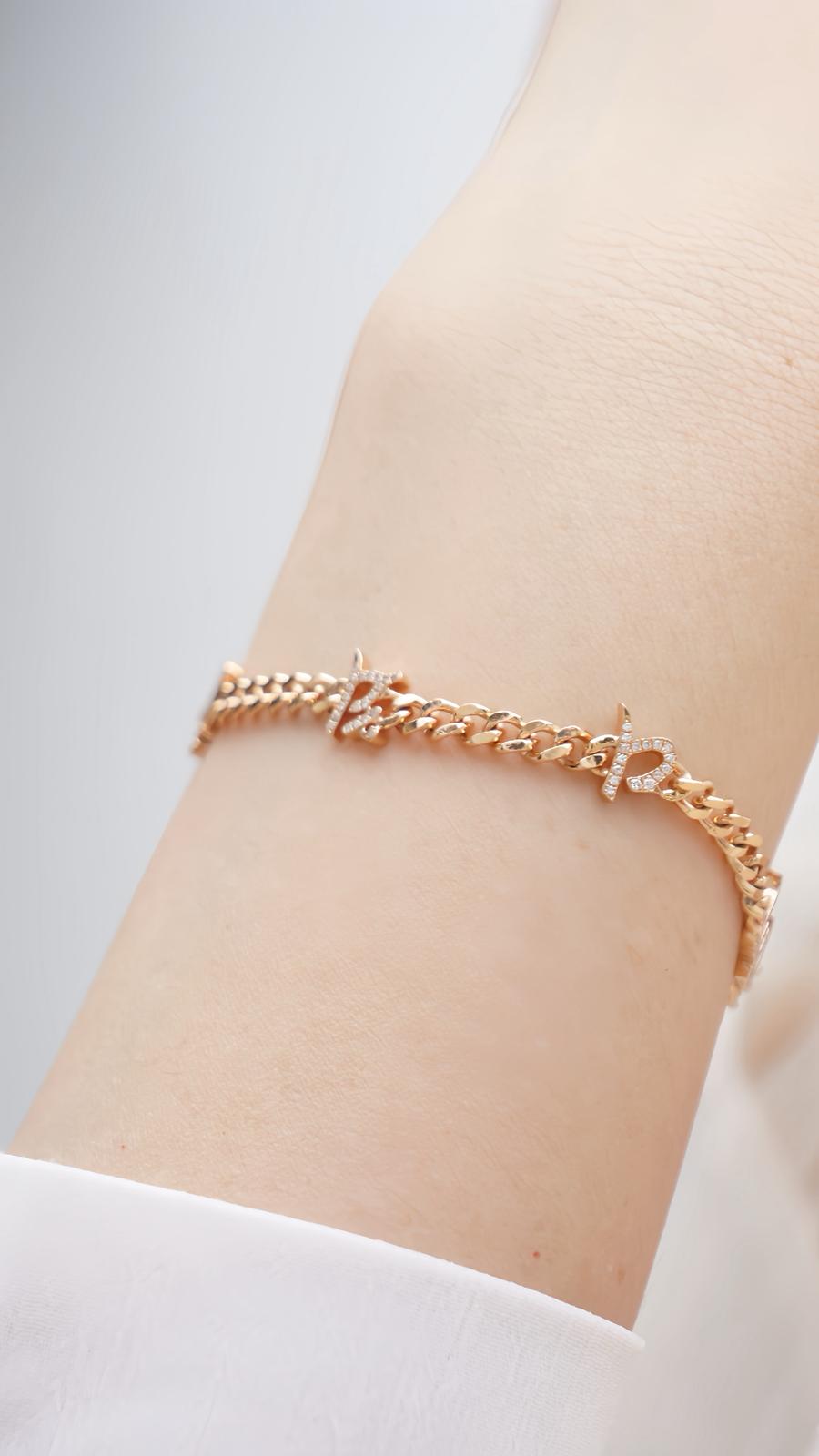 The six -Character Great Bright  Mantra" (Om Mani Padme Hum) diamond bracelet