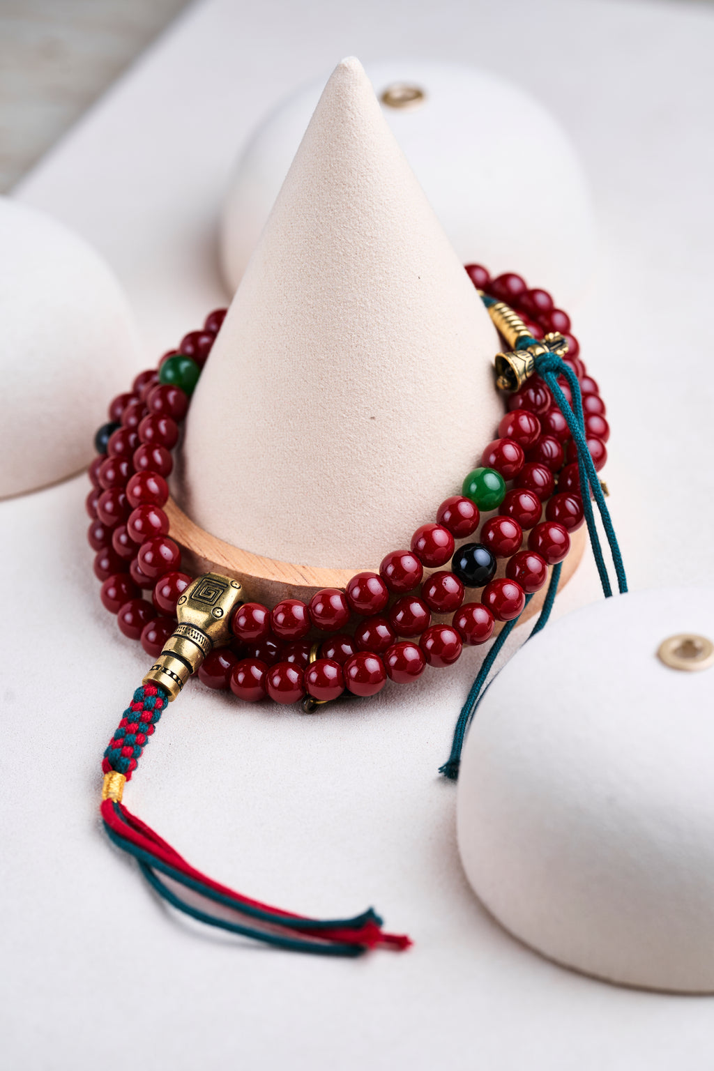 Red Buddhist Prayer Beads 108 Enlightening Action Mala (8mm)