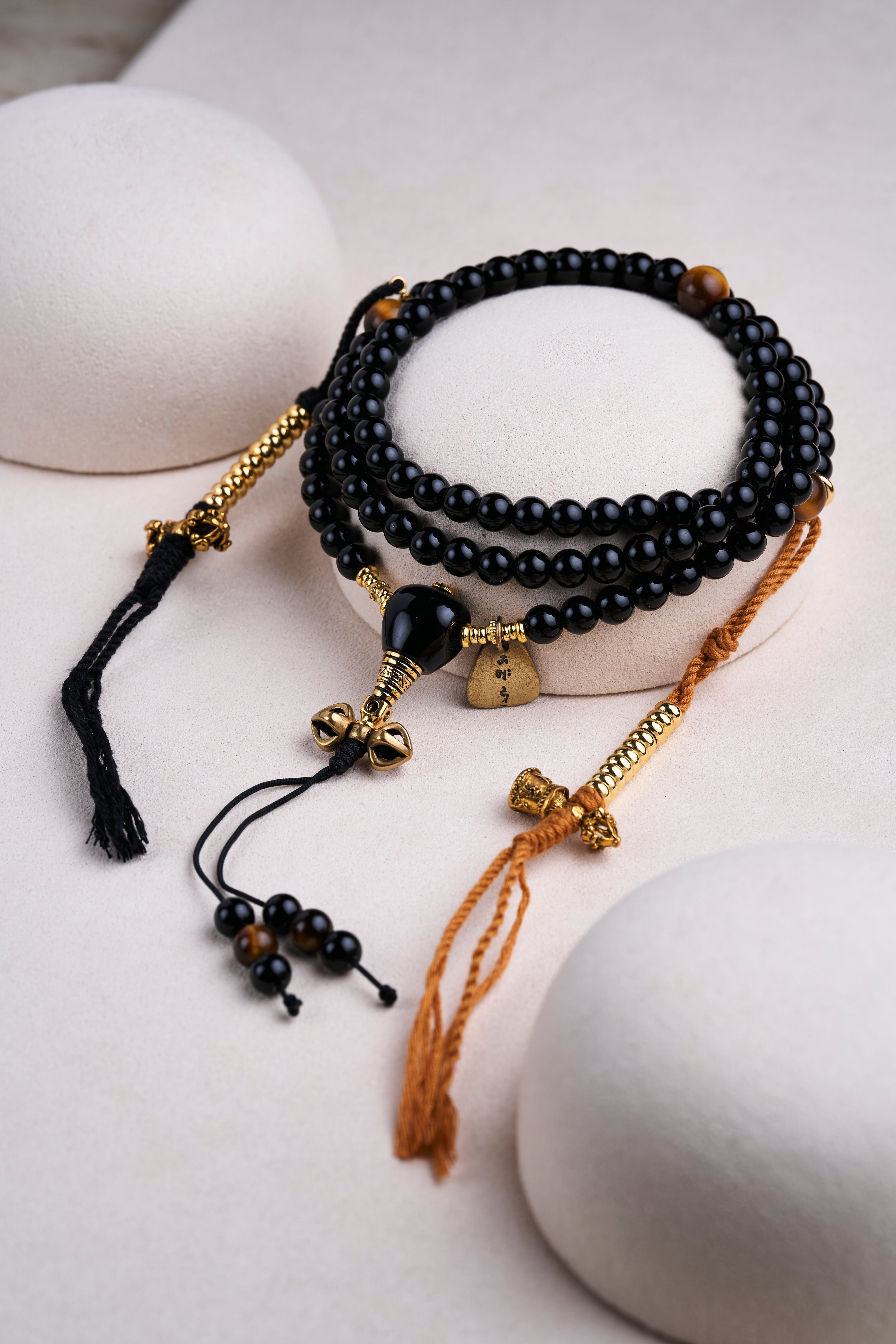 Natural Black Tourmaline 108 Prayer Beads Bracelet