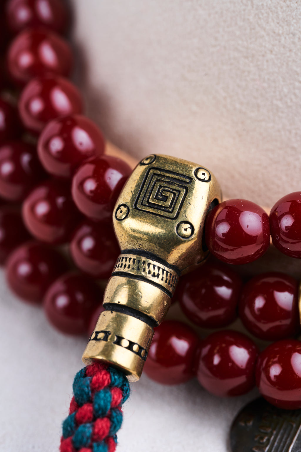 Red Buddhist Prayer Beads 108 Enlightening Action Mala (8mm)