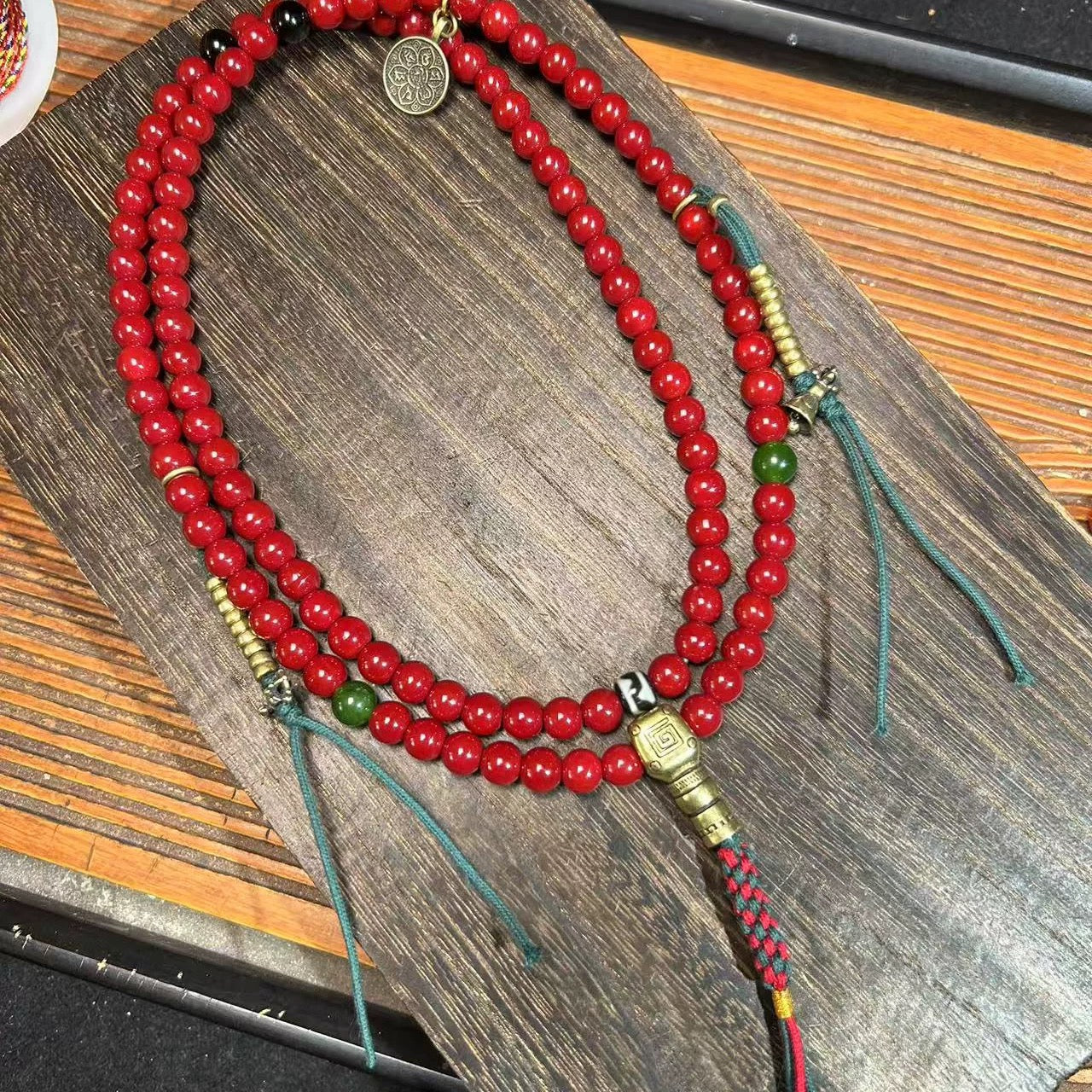 Red Buddhist Prayer Beads 108 Enlightening Action Mala (8mm)