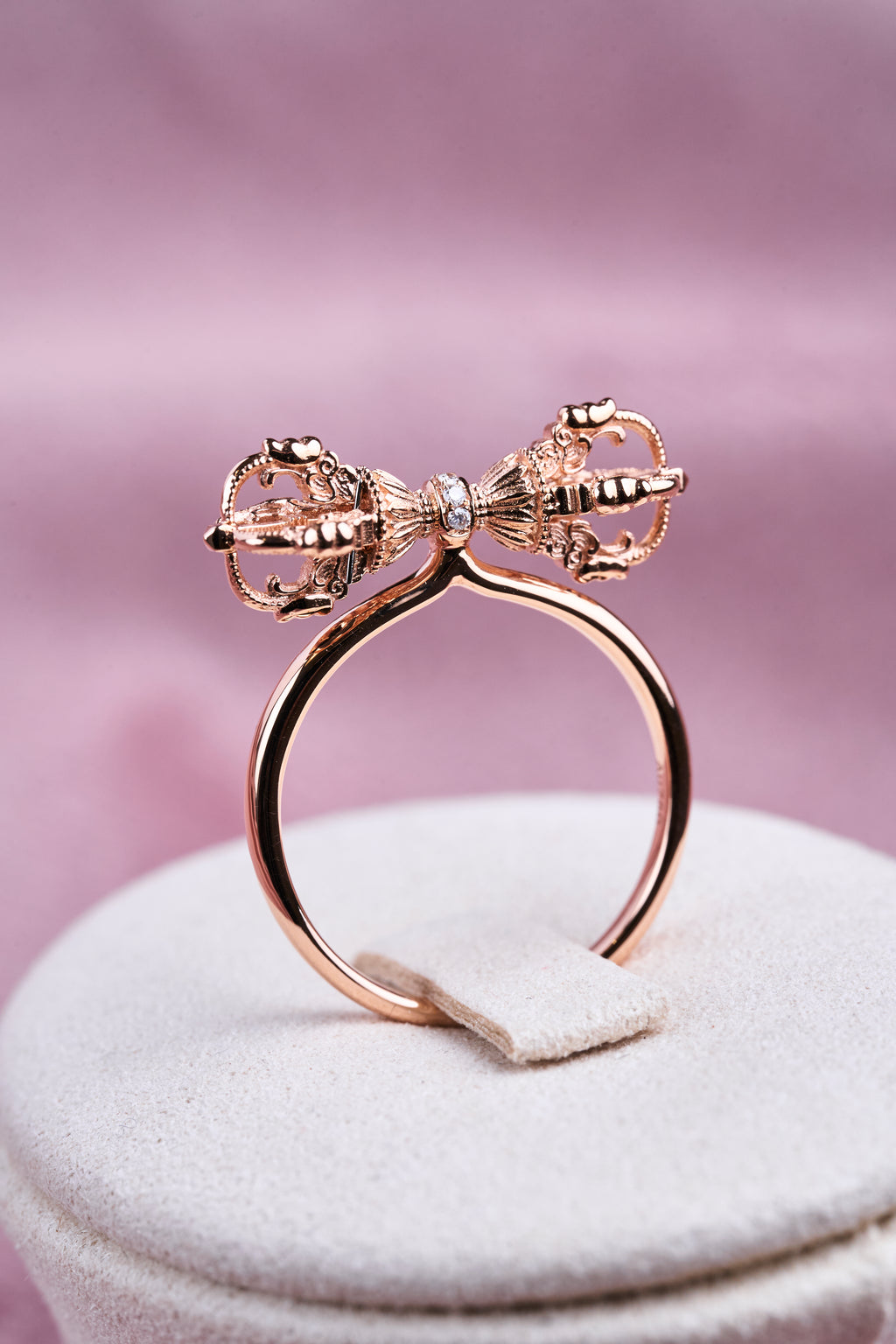 (Vajra)18k rose gold diamond Ring （Protect your body × to drive Evil × Keep your peace)