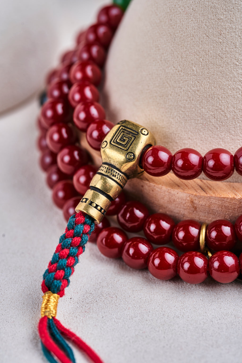 Red Buddhist Prayer Beads 108 Enlightening Action Mala (8mm)