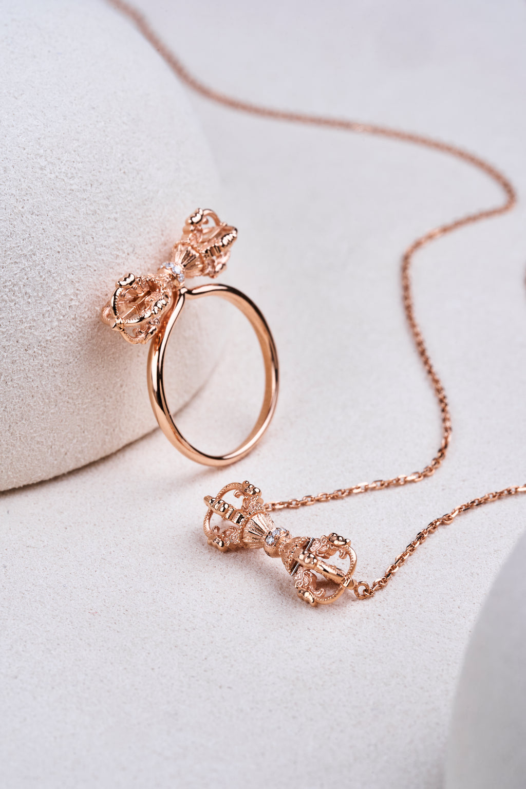 (Vajra)18k rose gold diamond Ring （Protect your body × to drive Evil × Keep your peace)
