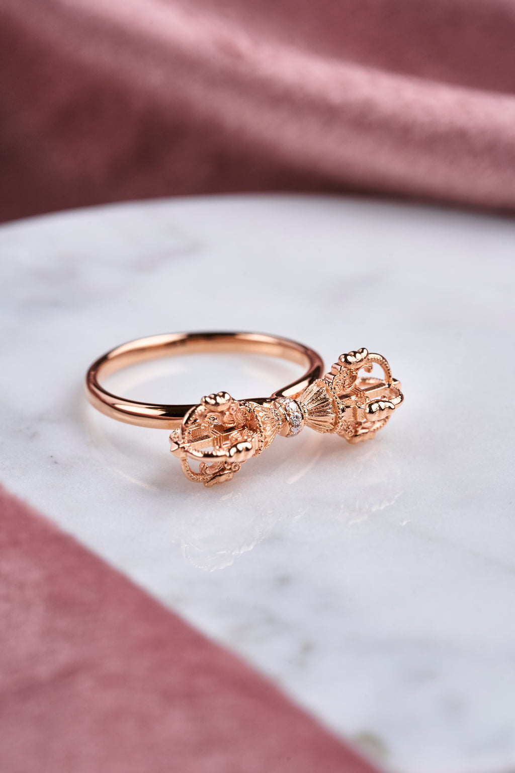(Vajra)18k rose gold diamond Ring （Protect your body × to drive Evil × Keep your peace)