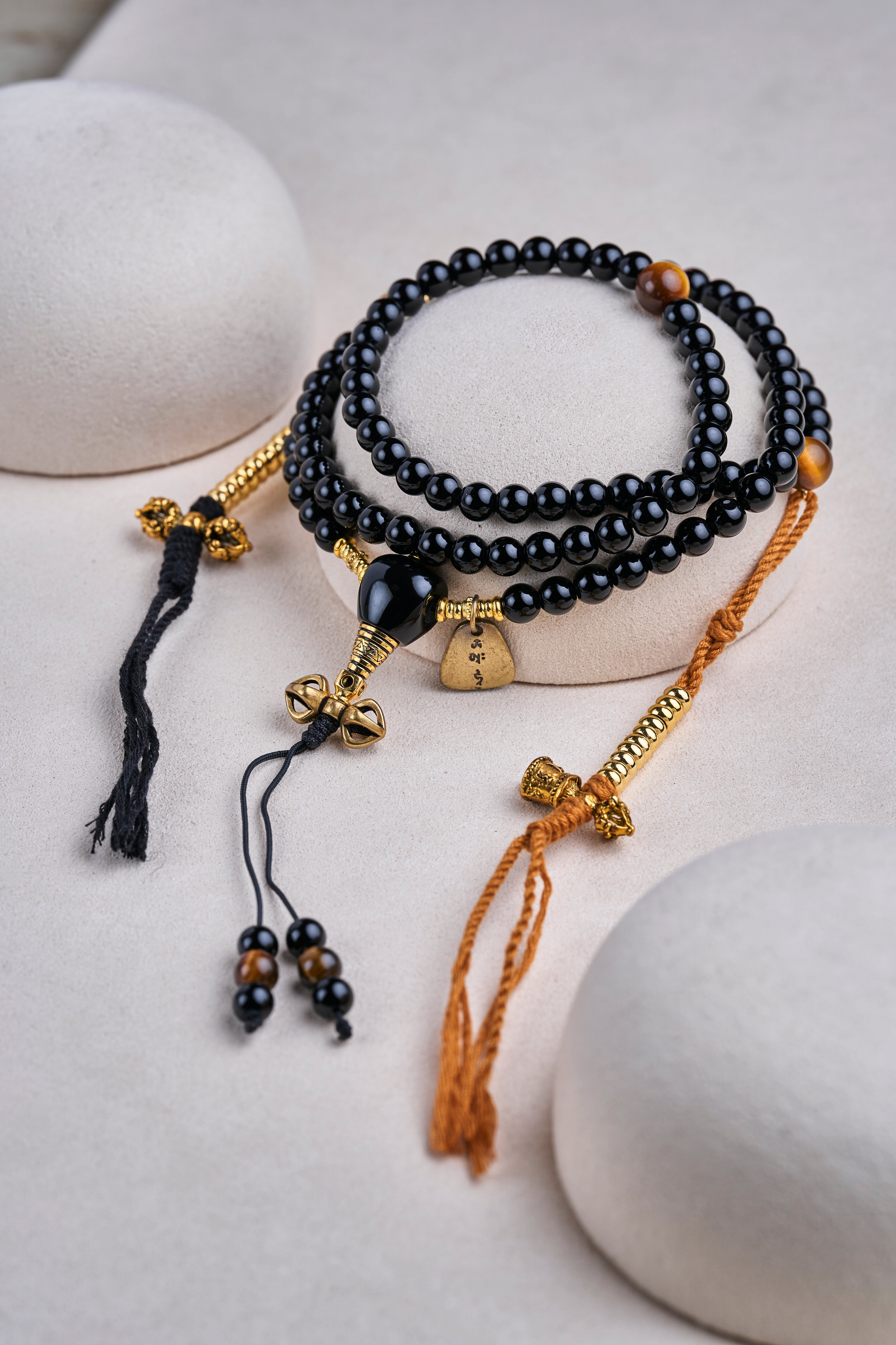 Natural Black Tourmaline 108 Prayer Beads Bracelet