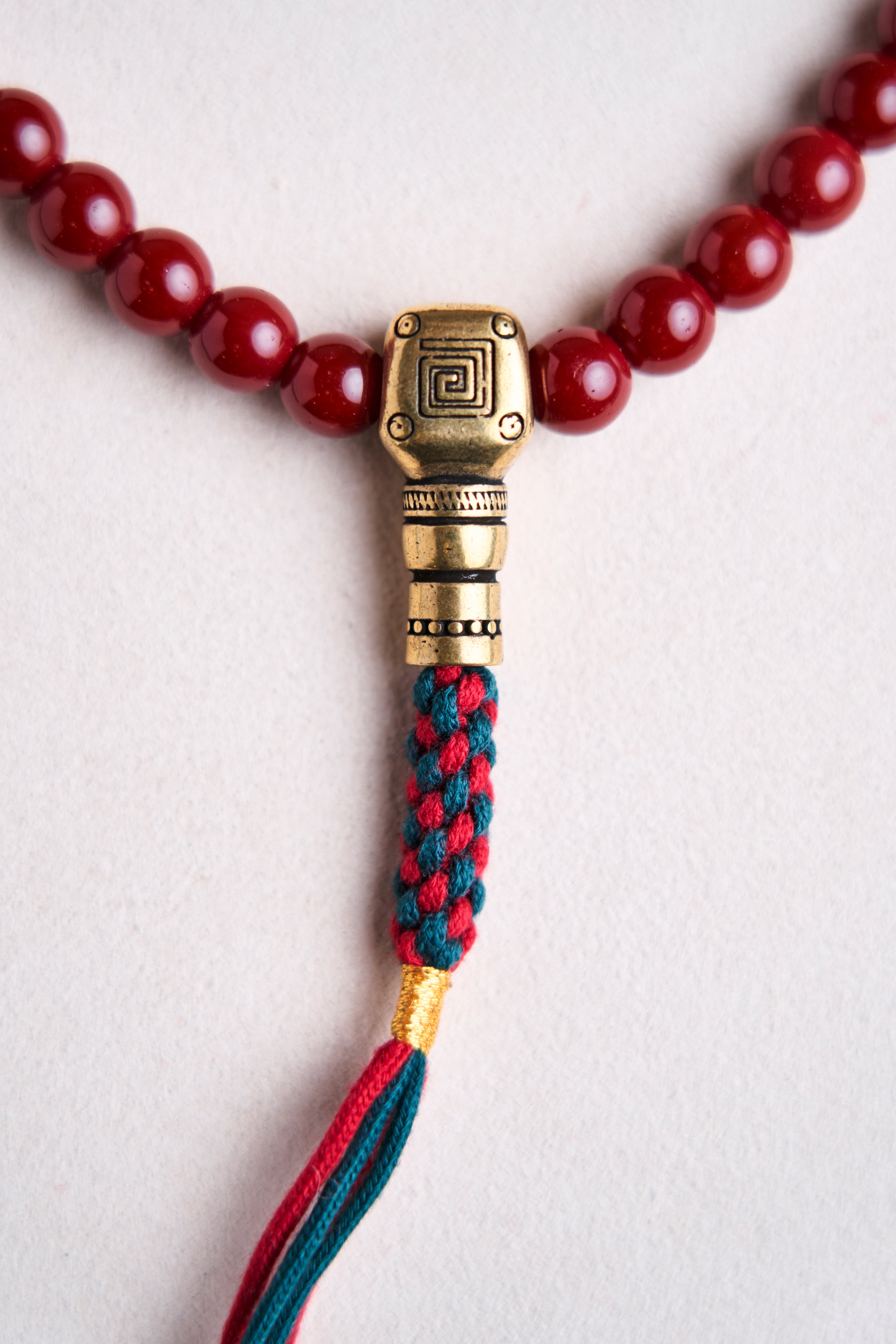 Red Buddhist Prayer Beads 108 Enlightening Action Mala (8mm)
