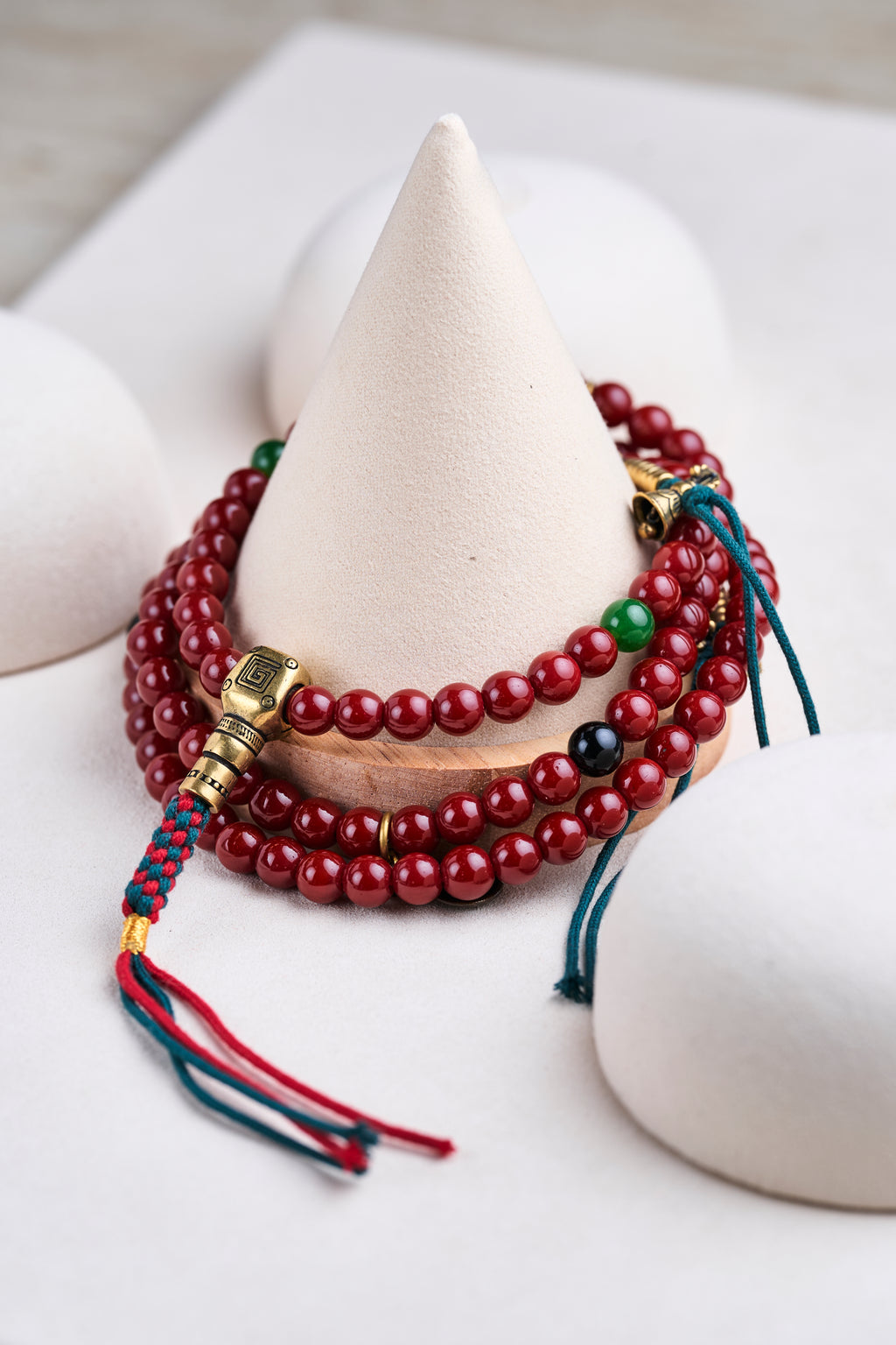 Red Buddhist Prayer Beads 108 Enlightening Action Mala (8mm)
