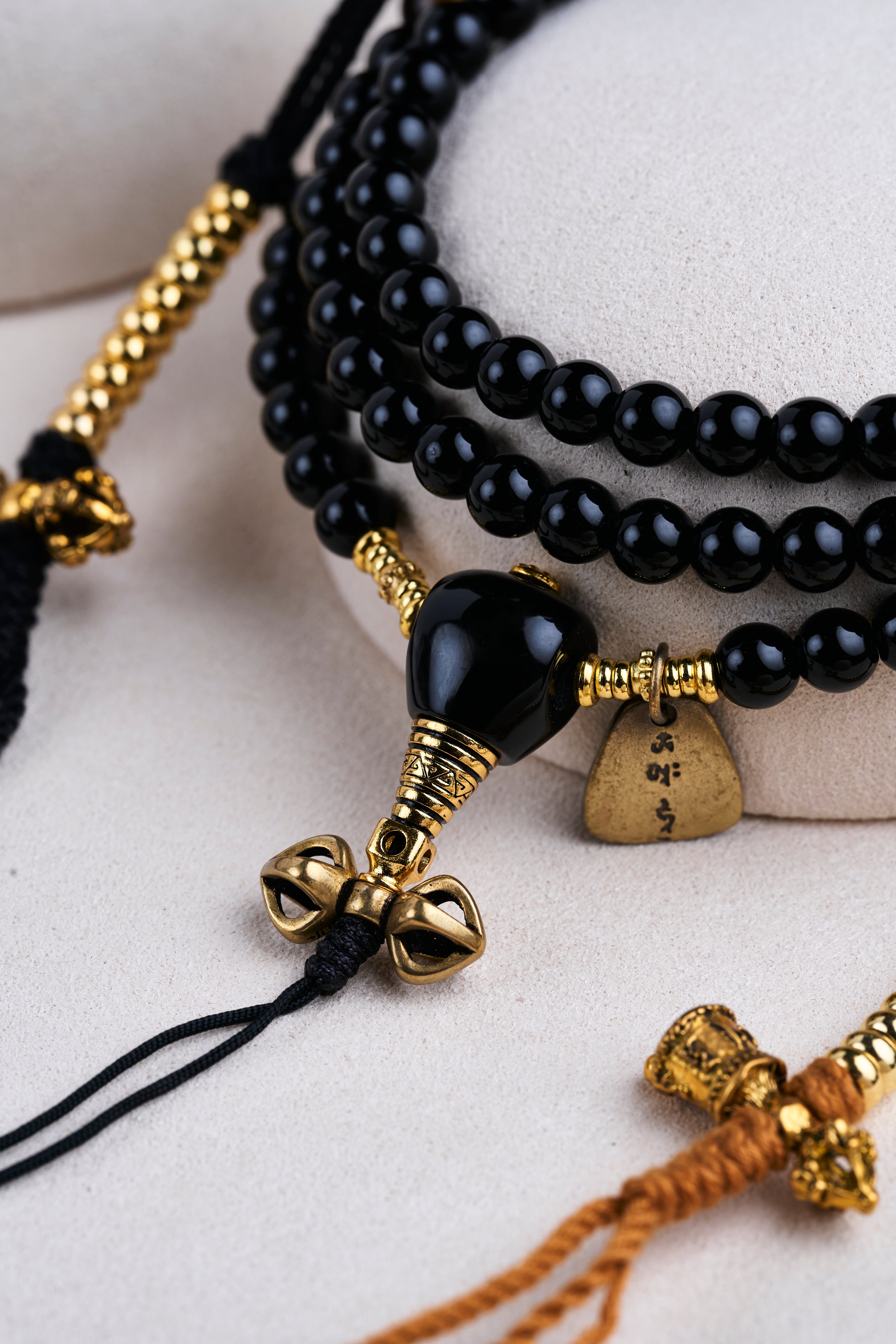 Natural Black Tourmaline 108 Prayer Beads Bracelet