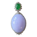 18K White Gold Purple jadeite pendant(Fire element)